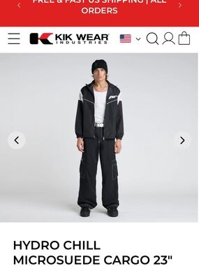 Kik Wear Black Microsuede Cargo Pants - Men's